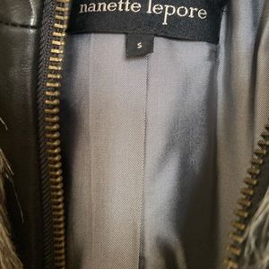 A Nanette Lepore faux fur jacket. 100% genuine leather.